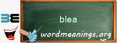 WordMeaning blackboard for blea